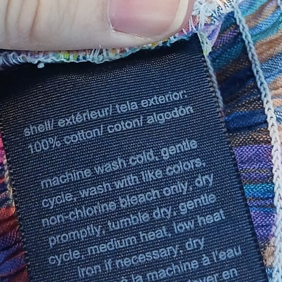 #112 3/$18 - Tommy Hilfiger Pink/Blue Long Sleeve Top Size XL - Picture 5 of 6